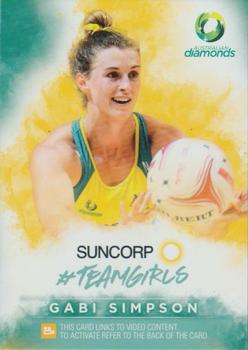 2019 Tap 'N' Play Suncorp Super Netball - #Teamgirls #TG-10 Gabi Simpson Front